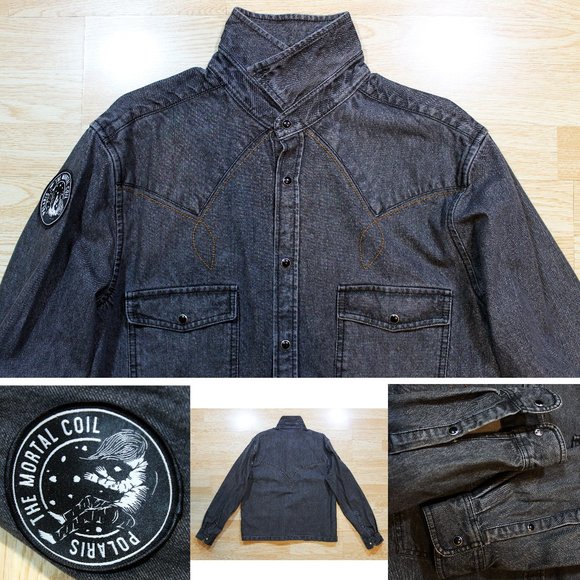 Polaris AUS Denim Jacket • The Mortal Coil • Black • Large • deadstock metalcore - Picture 1 of 7